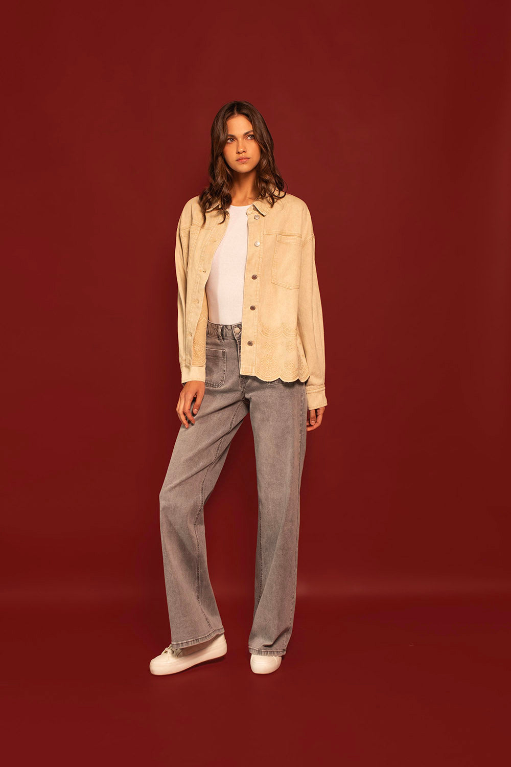 CHAQUETA BORDADO BOHO EN RUEDO
