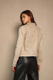 CHAQUETA TRUCKER CAKI BORDADO A TONO