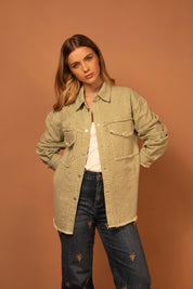 CHAQUETA BORDADO SUIZO VERDE