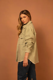 CHAQUETA BORDADO SUIZO VERDE