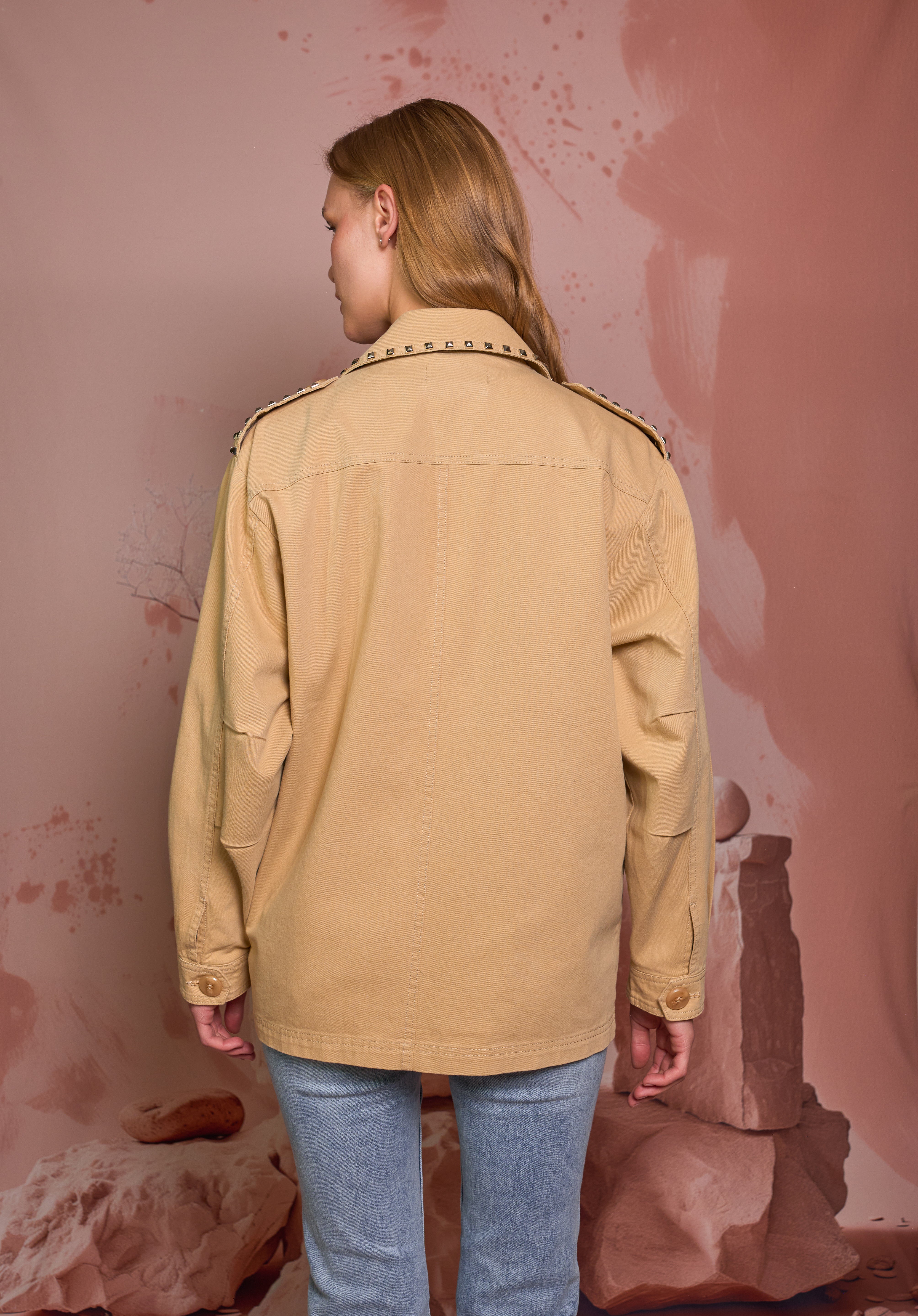 CHAQUETA DRIL TACHES BOLSILLO VERTICAL