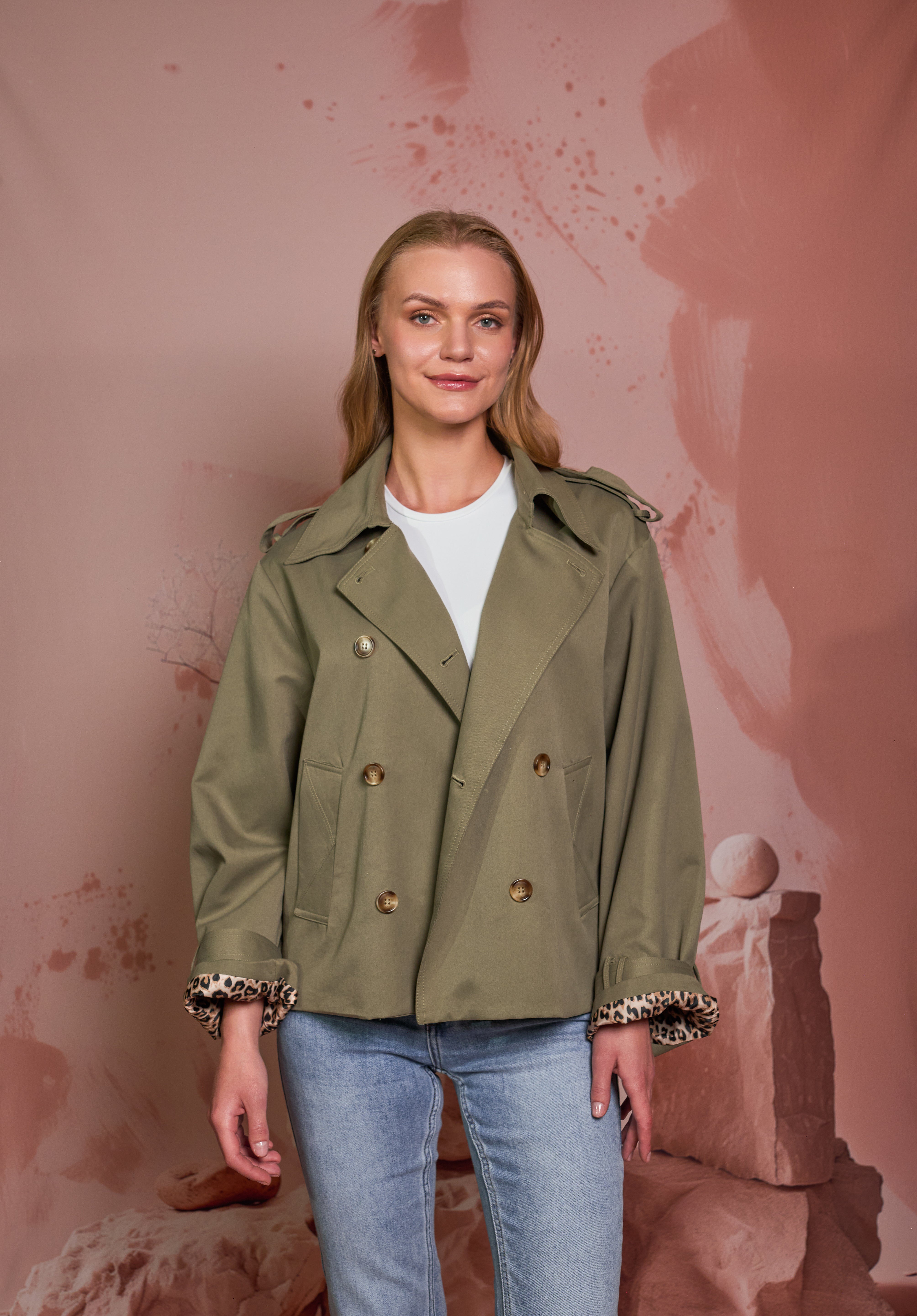TRENCH COAT CORTO VERDE