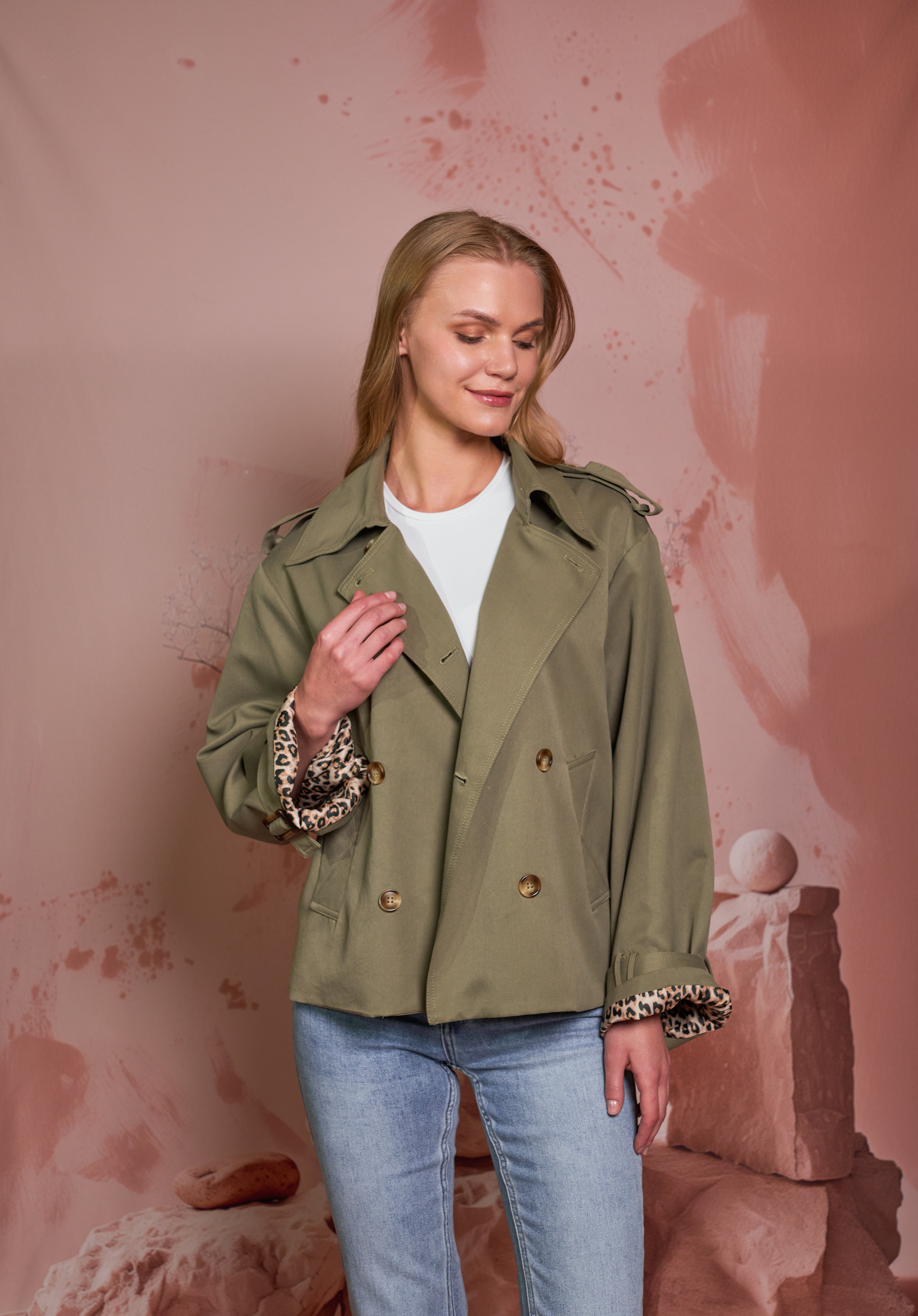 TRENCH COAT CORTO VERDE