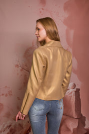 CHAQUETA MOTORISTA DORADA