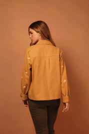 CAMI CHAQUETA MOSTAZA FLORAL