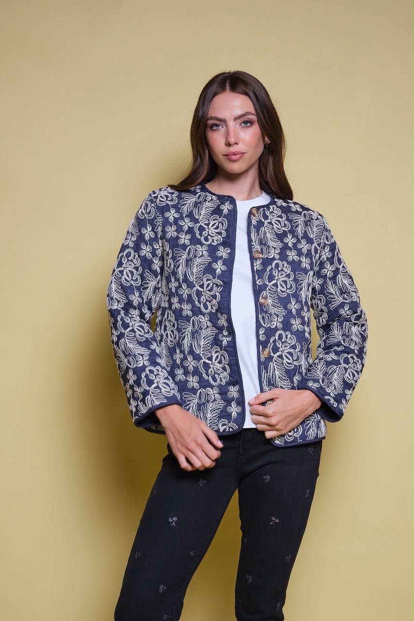 CHAQUETA AZUL CINTAS