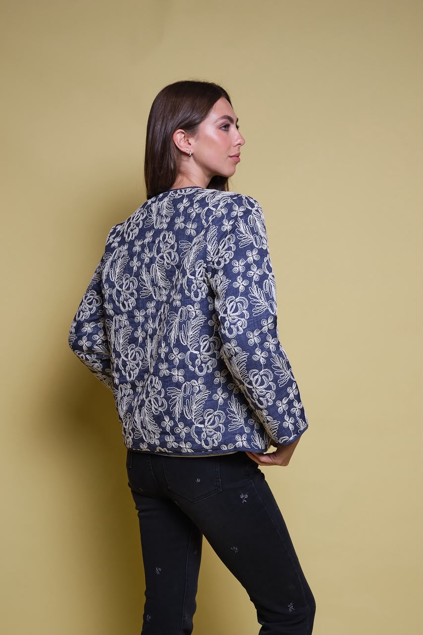 CHAQUETA AZUL CINTAS